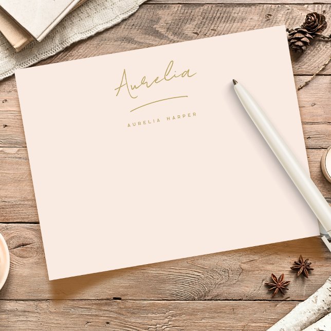 Cartão De Notas Papel de Carta Personalizado Elegante Cor-de-rosa- (Criador carregado)