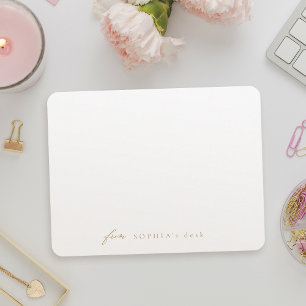 Cartão De Notas Papel de Carta Personalizado Moderno e Dourado