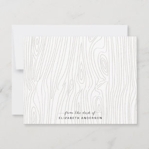 Cartão De Notas Papel de Carta Personalizado para Grãos de Madeira