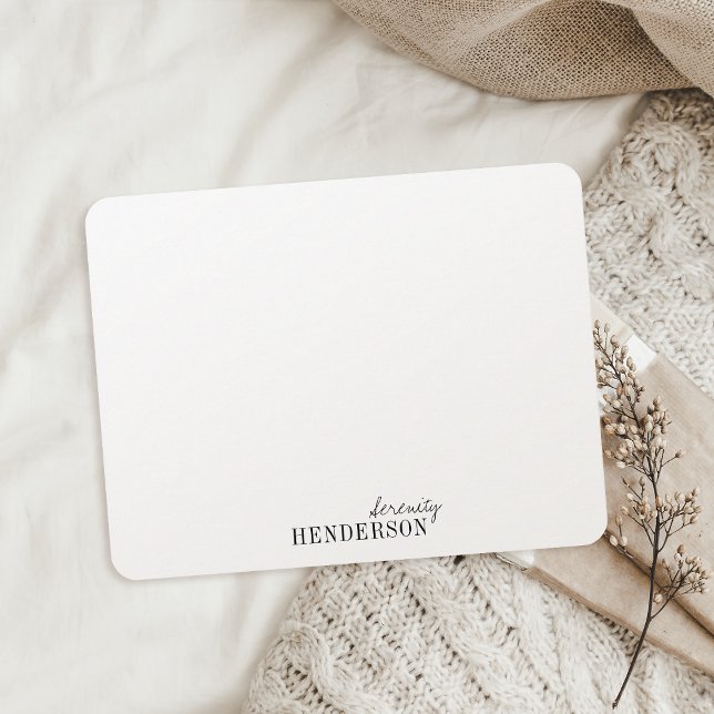 Cartão De Notas Papel de carta personalizado profissional minimali (Minimalist professional personalized stationery note card)