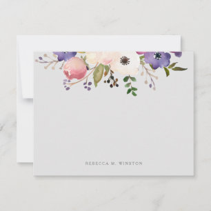 Cartão De Notas Papel de Carta Personalizado Púrpura, Cor-de-Rosa,