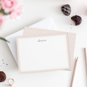 Cartão De Notas Papel de Carta Personalizado Simples, Cor-de-Rosa