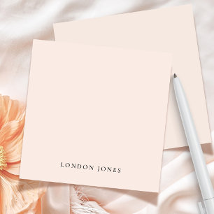 Cartão De Notas Papel de Carta Personalizado Simples - Cor-de-rosa