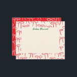 Cartão De Notas Papel de carta pessoal com laços simples em vermel<br><div class="desc">Um padrão de laços desenhados à mão simples e doces em vermelho cereja festivo sobre branco quente dá a este cartão de nota de papelaria pessoal plana um ar despreocupado e feminino, perfeito para enviar notas de agradecimento de Natal ou como um presente de anfitriã personalizado e sazonal. Não se...</div>