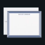 Cartão De Notas Papel de carta profissional de 2 tons, de marinho<br><div class="desc">Este design apresenta uma borda de quadro de dois tons com espaço para um nome. Clique no botão personalizar se quiser mover/dimensionar as imagens e continuar a modificar o texto! Variações deste design, cores adicionais, além de coordenar produtos estão disponíveis em nosso compro, zazzle.com/store/doodlelulu. Entre em contato conosco se precisar...</div>