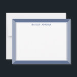 Cartão De Notas Papel de carta profissional de 2 tons, de marinho<br><div class="desc">Este design apresenta uma borda de quadro de dois tons com espaço para um nome. Clique no botão personalizar se quiser mover/dimensionar as imagens e continuar a modificar o texto! Variações deste design, cores adicionais, além de coordenar produtos estão disponíveis em nosso compro, zazzle.com/store/doodlelulu. Entre em contato conosco se precisar...</div>