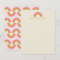 Papel de Carta Simples Retro Arco-Íris Personaliza