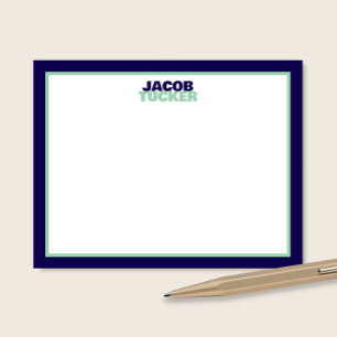 Cartão De Notas Papel de Marinho de Nome Empilhado de Cubo Papel d