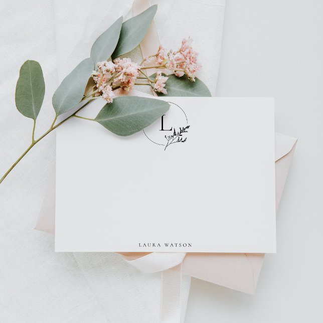 Cartão De Notas Papel personalizado monograma para mulheres (Criador carregado)