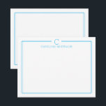 Cartão De Notas Papelaria Casual com Inicial de Monograma e Borda<br><div class="desc">Este design apresenta uma fina borda dupla com espaço para um monograma e nome e design de fundo coordenado. Clique no botão personalizar se você gostaria de ajustar os elementos do design e/ou modificar ainda mais o texto! Variações deste design, cores adicionais, bem como produtos coordenados estão disponíveis em nossa...</div>