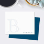Cartão De Notas Papelaria Clássica Família Azul Marinho Inicial Ne<br><div class="desc">Este design apresenta uma grande letra inicial desbotada e nome/texto na parte inferior. Clique no botão personalizar se você gostaria de ajustar os elementos do design e/ou modificar ainda mais o texto! Variações deste design, cores adicionais, bem como produtos coordenados estão disponíveis em nossa loja, zazzle.com/store/doodlelulu. Entre em contato conosco...</div>