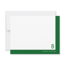 Papelaria com Faixa Verde Escuro no Canto do Monog