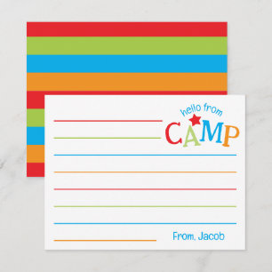 Cartão De Notas Papelaria de Acampamento de Verão Listras Colorida