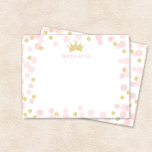 Cartão De Notas Papelaria de Aniversário da Princesa Pontinhos Ros<br><div class="desc">Este design apresenta uma coroa de princesa acentuada por confete macio rosa e dourado brilhante. Clique no botão personalizar para ter mais flexibilidade ao adicionar seu próprio texto! Variações deste design, cores adicionais, bem como produtos coordenados estão disponíveis em nossa loja, zazzle.com/store/doodlelulu. Entre em contato conosco se você precisar deste...</div>