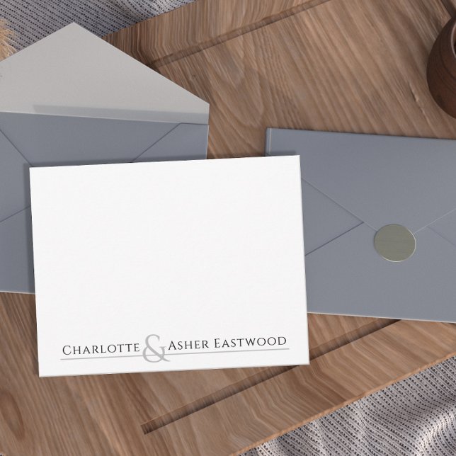 Cartão De Notas Papelaria de Casais Personalizados (Criador carregado)