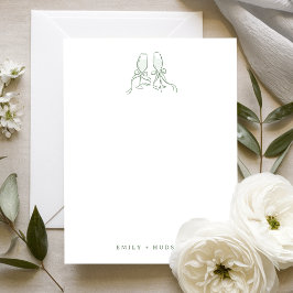 Cartão De Notas Papelaria de casamento copos Cheers desenhados à m