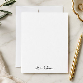 Cartão de Notas | Papelaria de Nome Minimalista Pe