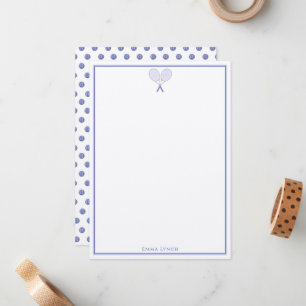 Cartão De Notas Papelaria de Tênis Mini Bolinha Monograma Azul  