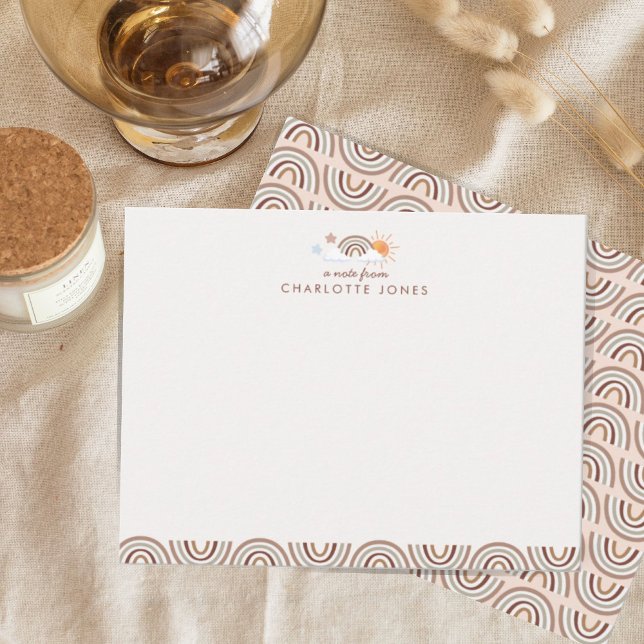 Cartão De Notas Papelaria infantil com padrão geométrico arco-íris (Criador carregado)