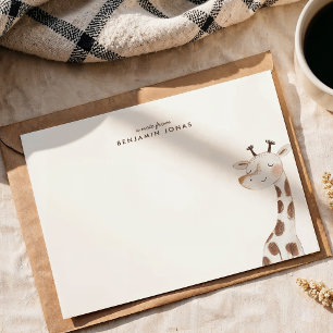 Cartão De Notas Papelaria Infantil Girafa Fofa