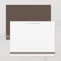 Papelaria Marrom Listras Simples para Homens Três
