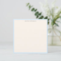 Papelaria Minimalista com Borda Azul Suave e Nome