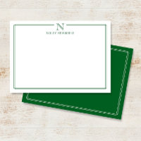 Papelaria Moderna com Monograma Inicial e Borda Ve
