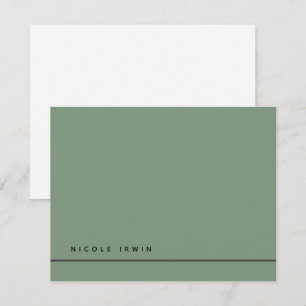 Cartão De Notas Papelaria Moderna Verde Fronteira Chic Elegante