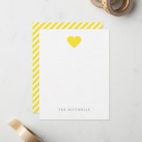 Papelaria Monograma Coração Doce Amarelo