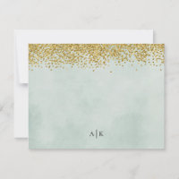 Papelaria Monograma de Mint e Confetti Dourado