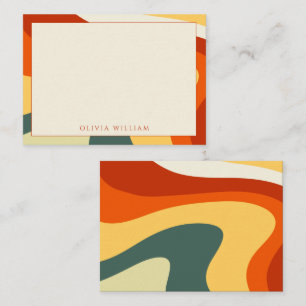 Cartão De Notas Papelaria Personalizada Boho 70s Groovy Waves
