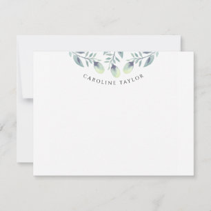 Cartão De Notas Papelaria Personalizada Boho com Folhagens de Euca