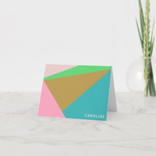 Cartão De Notas Papelaria Personalizada Colorida Geométrica com No