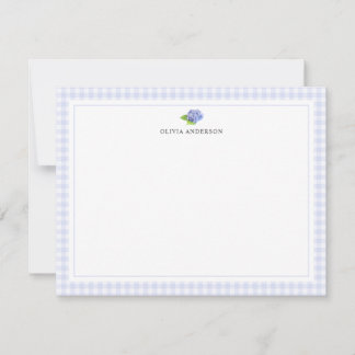 Cartão De Notas Papelaria Personalizada com Borda Xadrez de Hortên