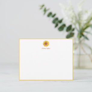 Cartão De Notas Papelaria Personalizada com Nome em Aquarela de Gi