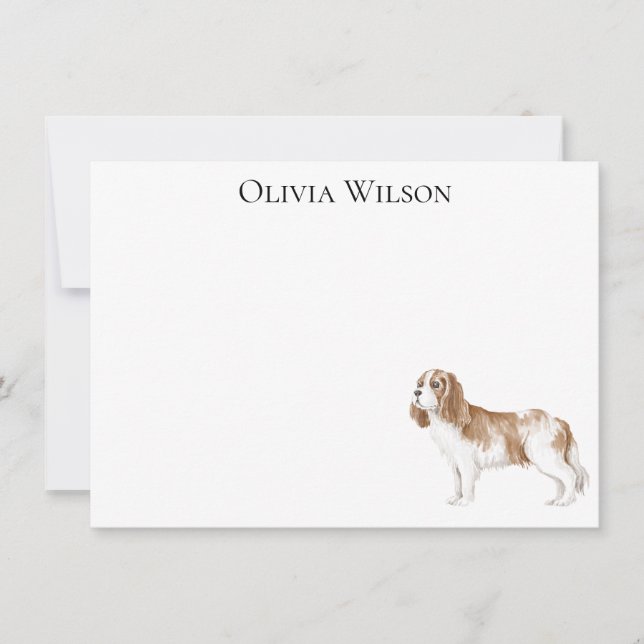 Cartão De Notas Papelaria personalizada com spaniel (Frente)