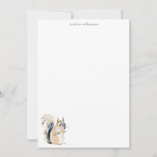 Cartão De Notas Papelaria Personalizada da Natureza com Esquilo da
