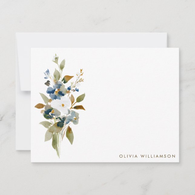 Cartão De Notas Papelaria Personalizada de Flor Silvestre de Outon (Frente)