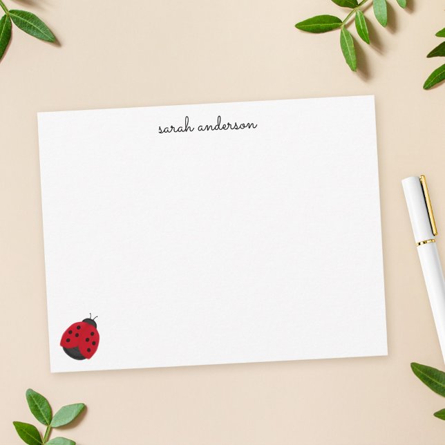 Cartão De Notas Papelaria Personalizada de Joaninha Fofa para Cria (Criador carregado)