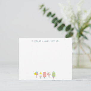 Cartão De Notas Papelaria Personalizada de Sorvete de Pastel de Ve