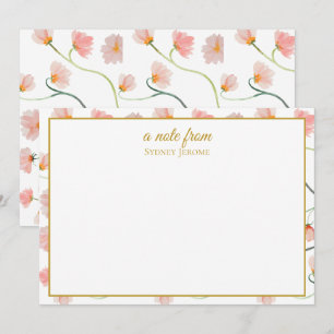 Cartão De Notas Papelaria Personalizada Flor Silvestre Vintage