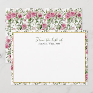 Cartão De Notas Papelaria Personalizada Flor Silvestre Vintage
