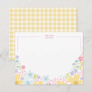 Cartão De Notas Papelaria Personalizada Infantil Floral Pastel Beb