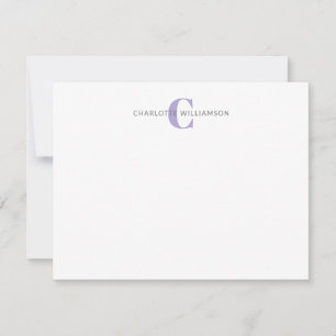 Cartão De Notas Papelaria Personalizada Monogramada Lavanda