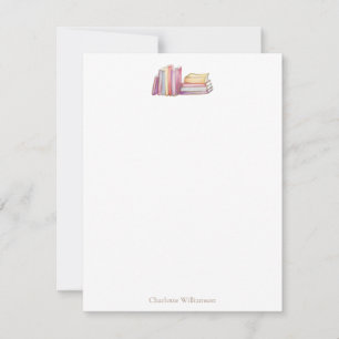 Cartão De Notas Papelaria Personalizada Tema Livros Amados