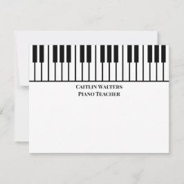 Cartão De Notas Papelaria Pessoal para Professor de Piano