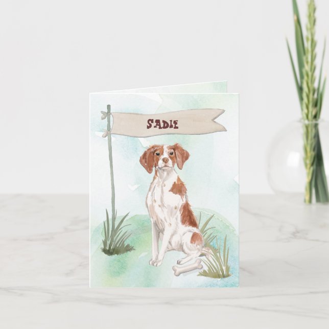 Cartão De Notas Parabéns Brittany no Novo Cão (Frente)