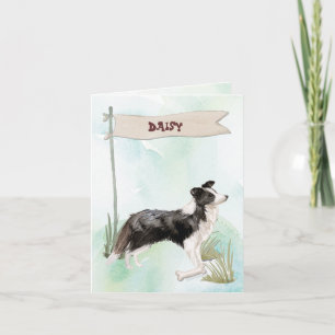 Cartão De Notas Parabéns de Borda Collie no Novo Cão