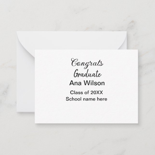 Cartão De Notas parabéns formando adicionar nome classe ano (Frente)