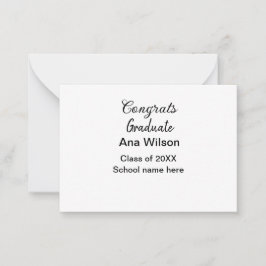 Cartão De Notas parabéns formando adicionar nome classe ano